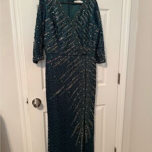 Elegant Teal Lace Gown